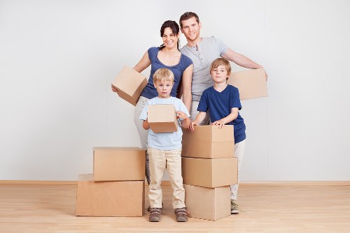 Same day removals team working near Docklands office and residential buildings