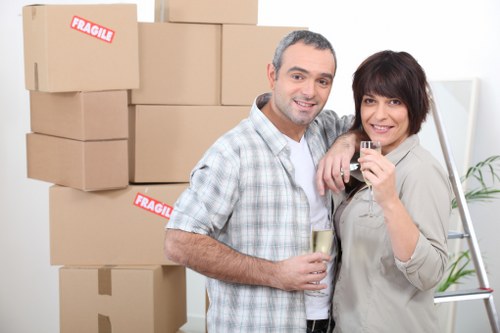 Local team collecting a sofa and table from Docklands property