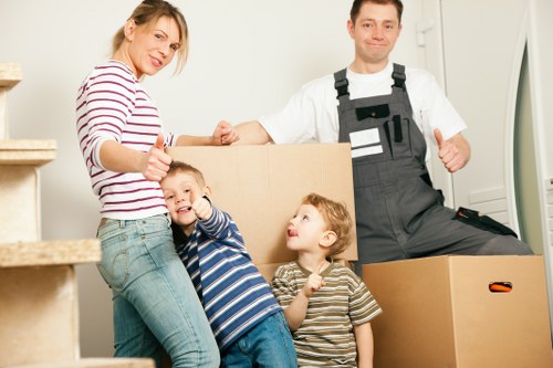 Prepared moving boxes and furniture for a Docklands removal